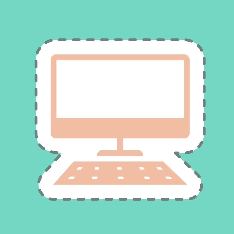 adesivo desktop - taglio linea, illustrazione semplice, tratto modificabile vettore