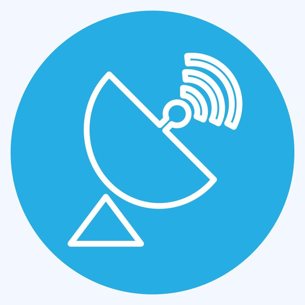 icona parabola satellitare - stile occhi azzurri, illustrazione semplice, tratto modificabile vettore