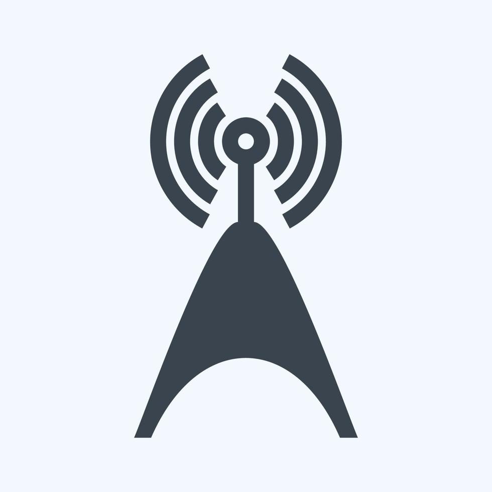 icona torre delle telecomunicazioni - stile glifo, illustrazione semplice, tratto modificabile vettore