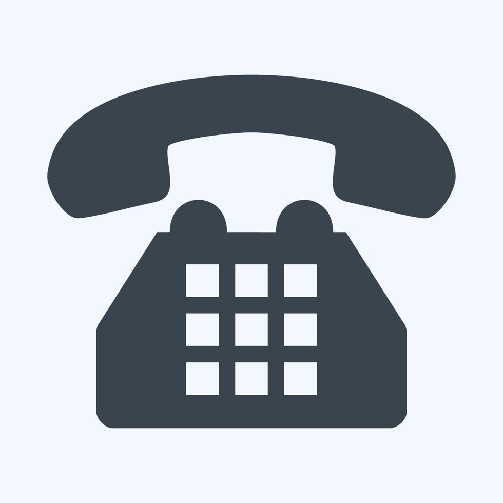 icona telefono - stile glifo, illustrazione semplice, tratto modificabile vettore