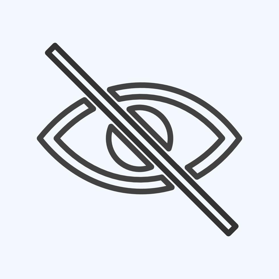visibilità dell'icona off - line style - illustrazione semplice, tratto modificabile vettore