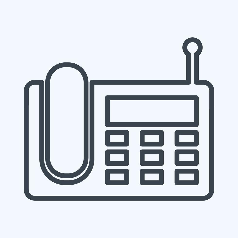 icona telefono fisso senza fili - stile linea, illustrazione semplice, tratto modificabile vettore