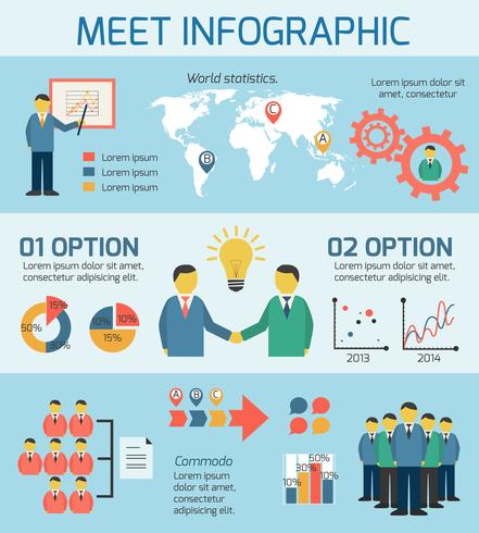 Uomini d&#39;affari incontro infografica vettore