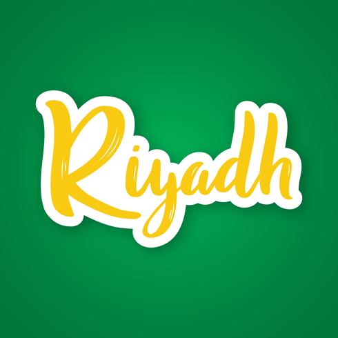Riyadh - frase scritta a mano. vettore