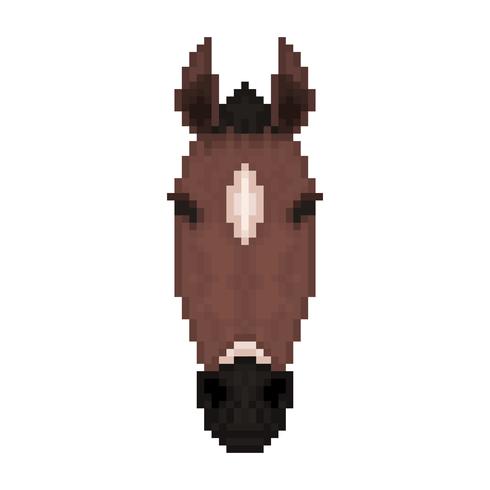 Testa di cavallo in stile pixel art. vettore