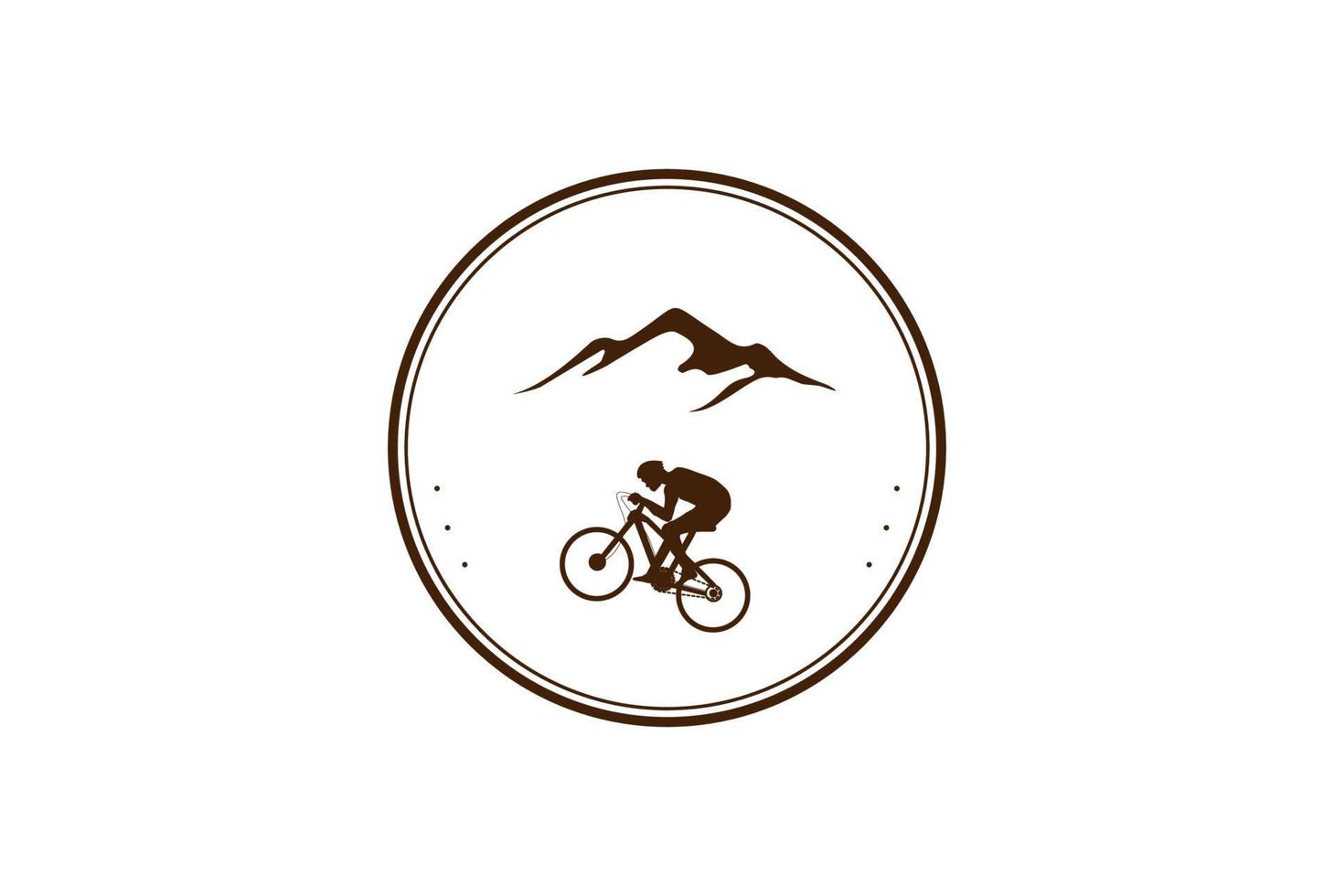 retro vintage bike downhill sport club badge emblema logo design vector