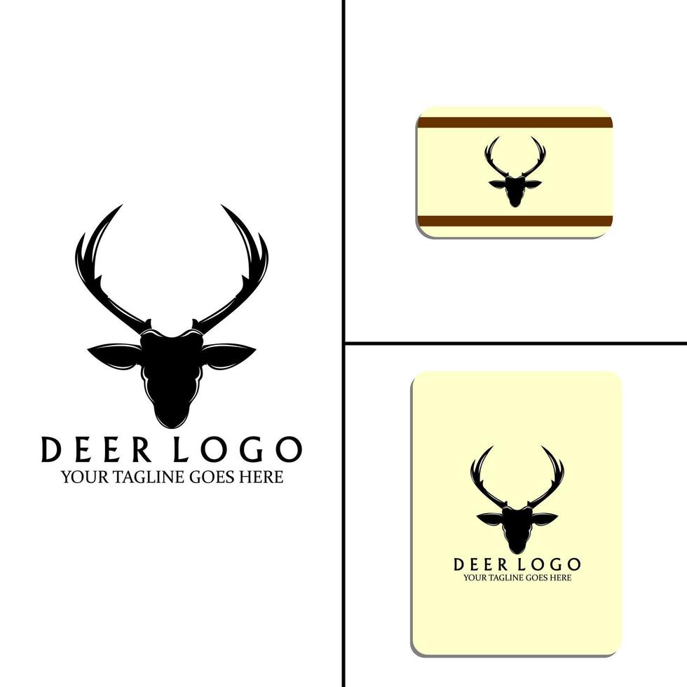 logo minimalista della testa di cervo vettore