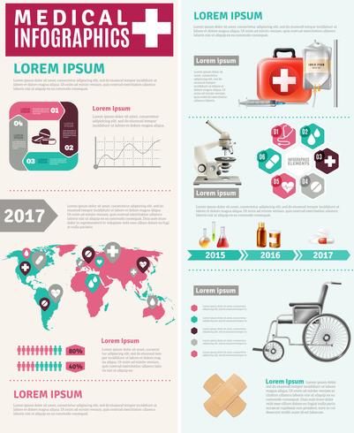 Poster infografico di ricerca sanitaria in tutto il mondo vettore