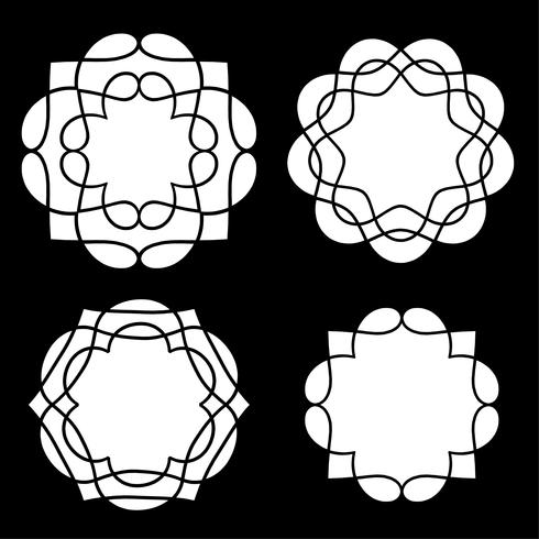 forme di medaglione bianco vettore