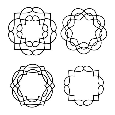 forme di medaglione di contorno nero vettore