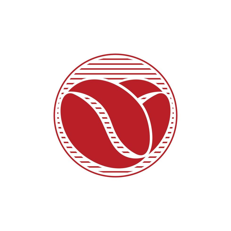 forma d'amore chicco di caffè vintage strisce simbolo logo vector