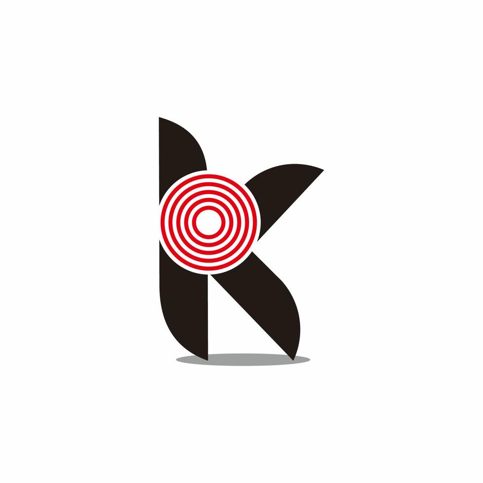 lettera yk cerchio strisce rotazione simbolo logo vector
