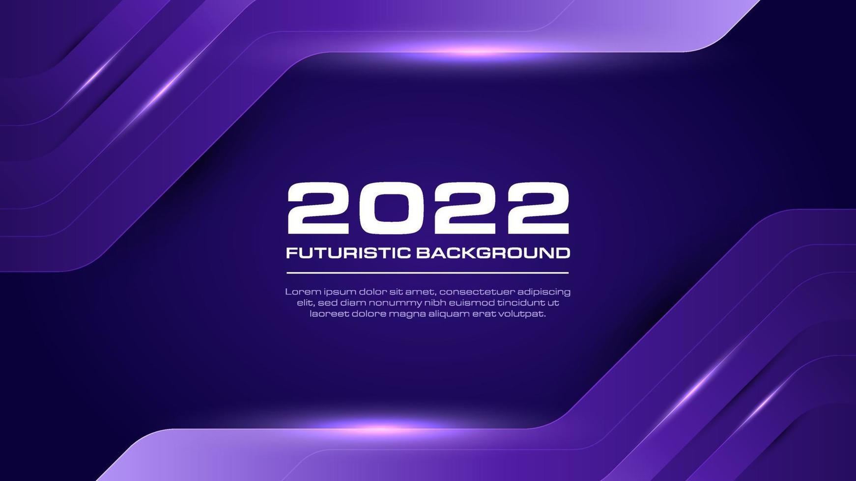 sfondo alla moda nel 2022. sfondo tecnologico futuristico con colore sfumato viola. illustrazione vettoriale elemento dinamico di forma geometrica.