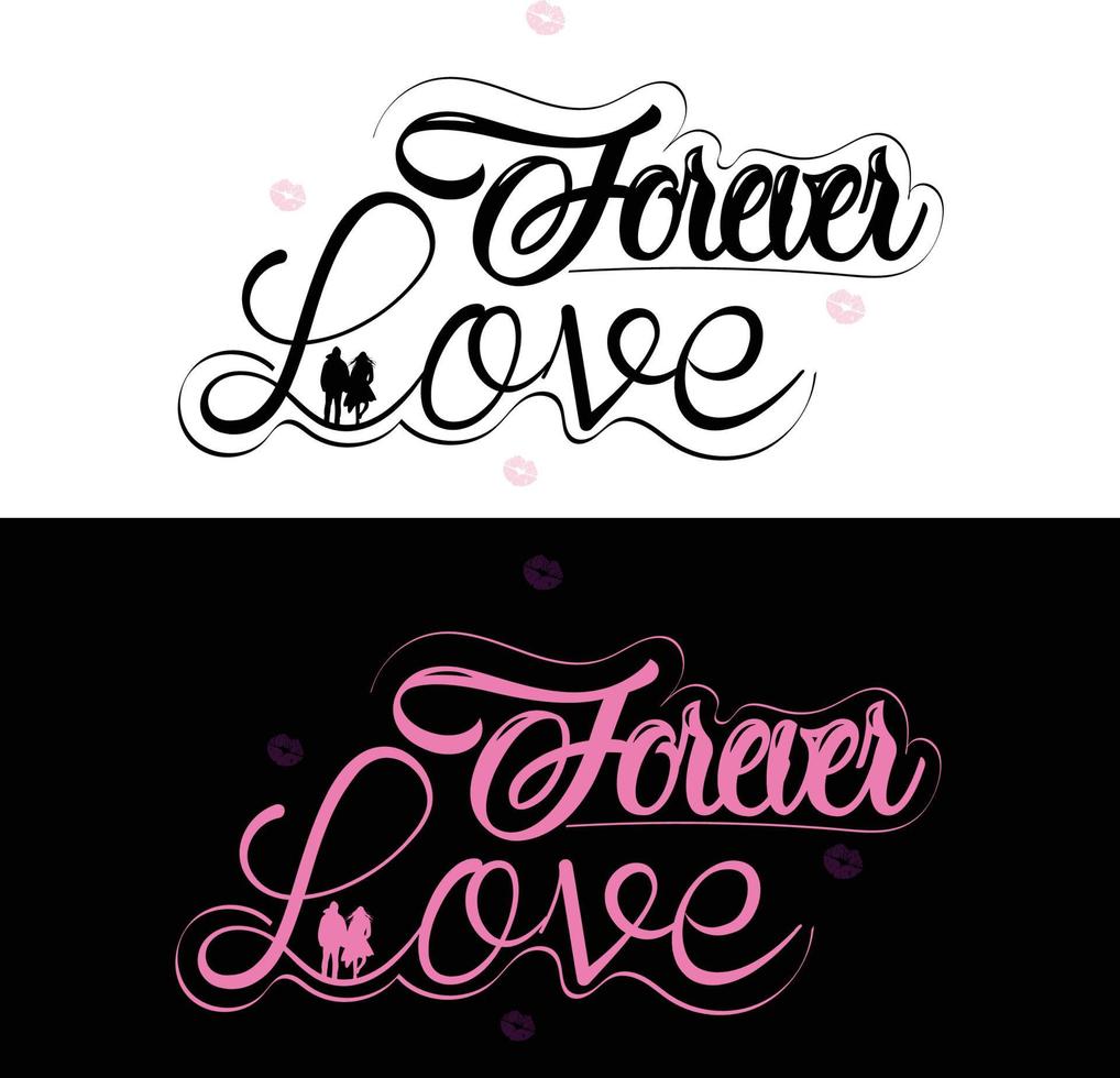 adoro per sempre il design tipografico per san valentino vettore