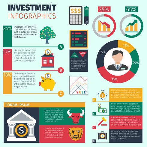 Set di infografica di investimento vettore