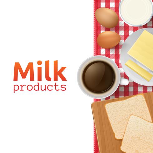 Concetto di latte e prodotti lattiero-caseari vettore