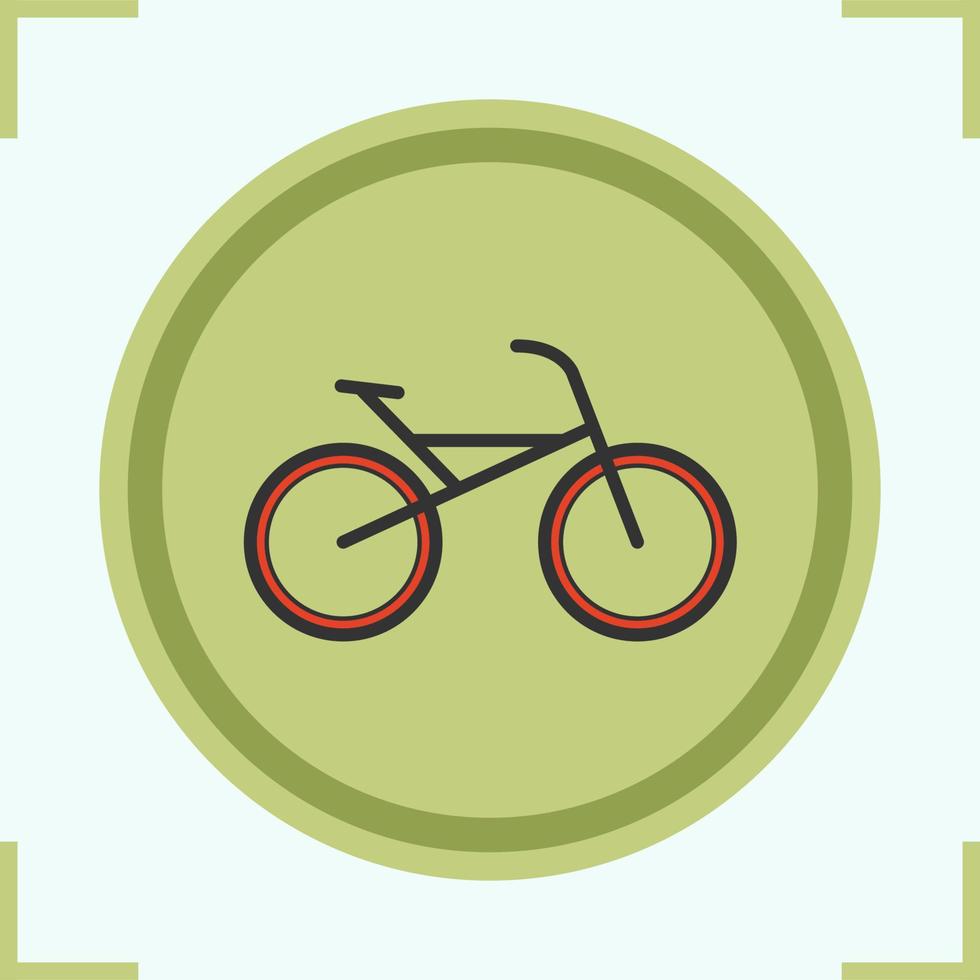 icona del colore della bici. emblema del negozio di biciclette. simbolo del ciclismo. illustrazione vettoriale isolato