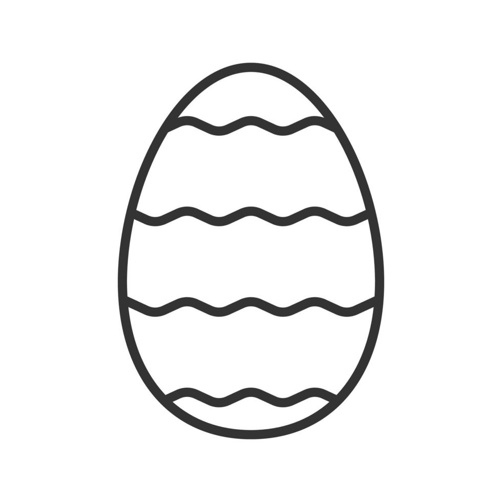 icona lineare dell'uovo di Pasqua. illustrazione di linea sottile. uovo di Pasqua con il simbolo di contorno del modello di onde. disegno vettoriale isolato contorno