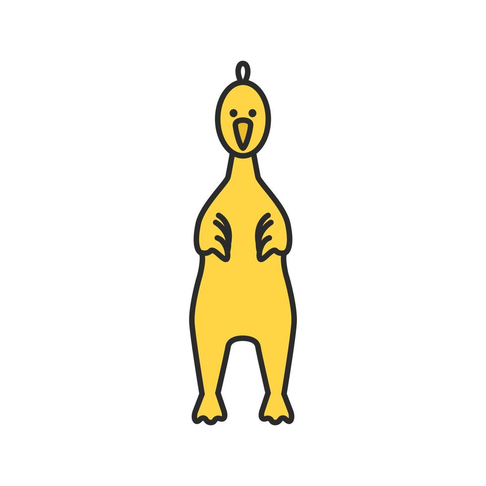icona di colore del pollo di gomma. giocattolo da masticare per cani. illustrazione vettoriale isolato