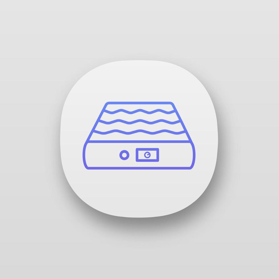 icona dell'app materasso ad aria. interfaccia utente ui ux. letto d'aria. materasso portatile da viaggio. applicazione web o mobile. illustrazione vettoriale isolato