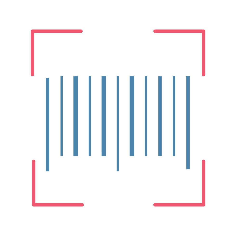 tradizionale icona del colore del codice a barre. scansione del codice lineare. scanner di codici a barre unidimensionale. codice upc. illustrazione vettoriale isolato