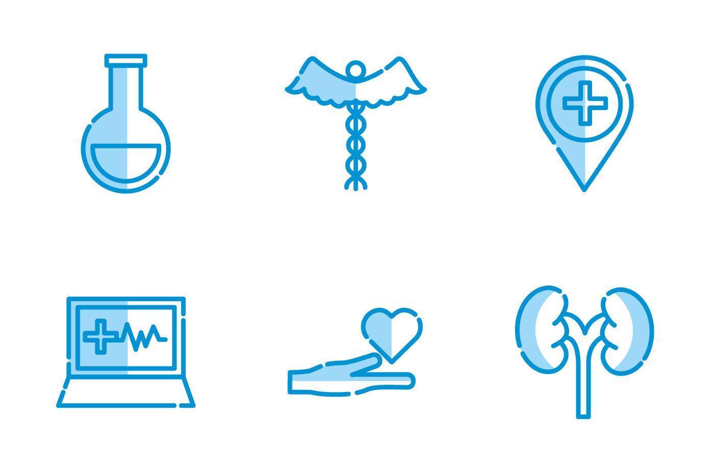 disegno vettoriale set di icone mediche isolate