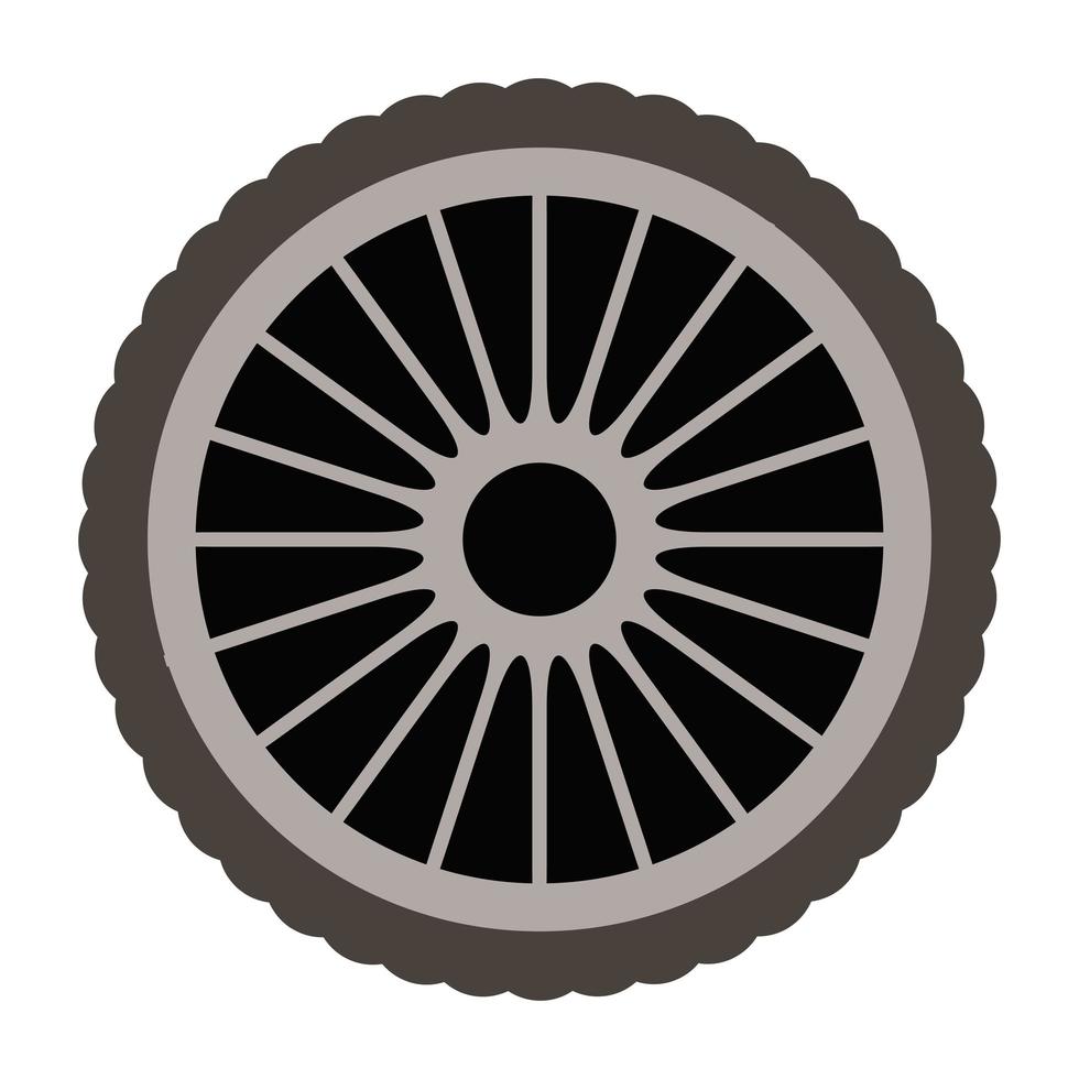 pneumatico, ruota, automobile, isolato, icon vettore