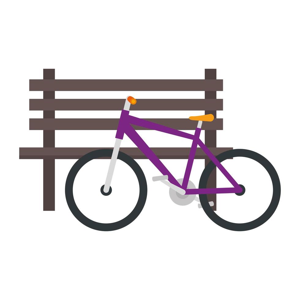 bici con sedia in legno di park vettore