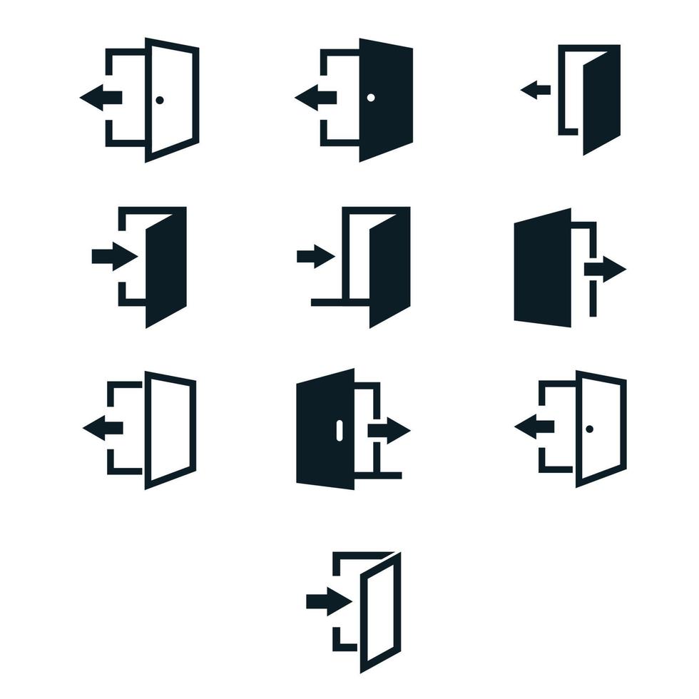 modello di vettore icona set porta di uscita