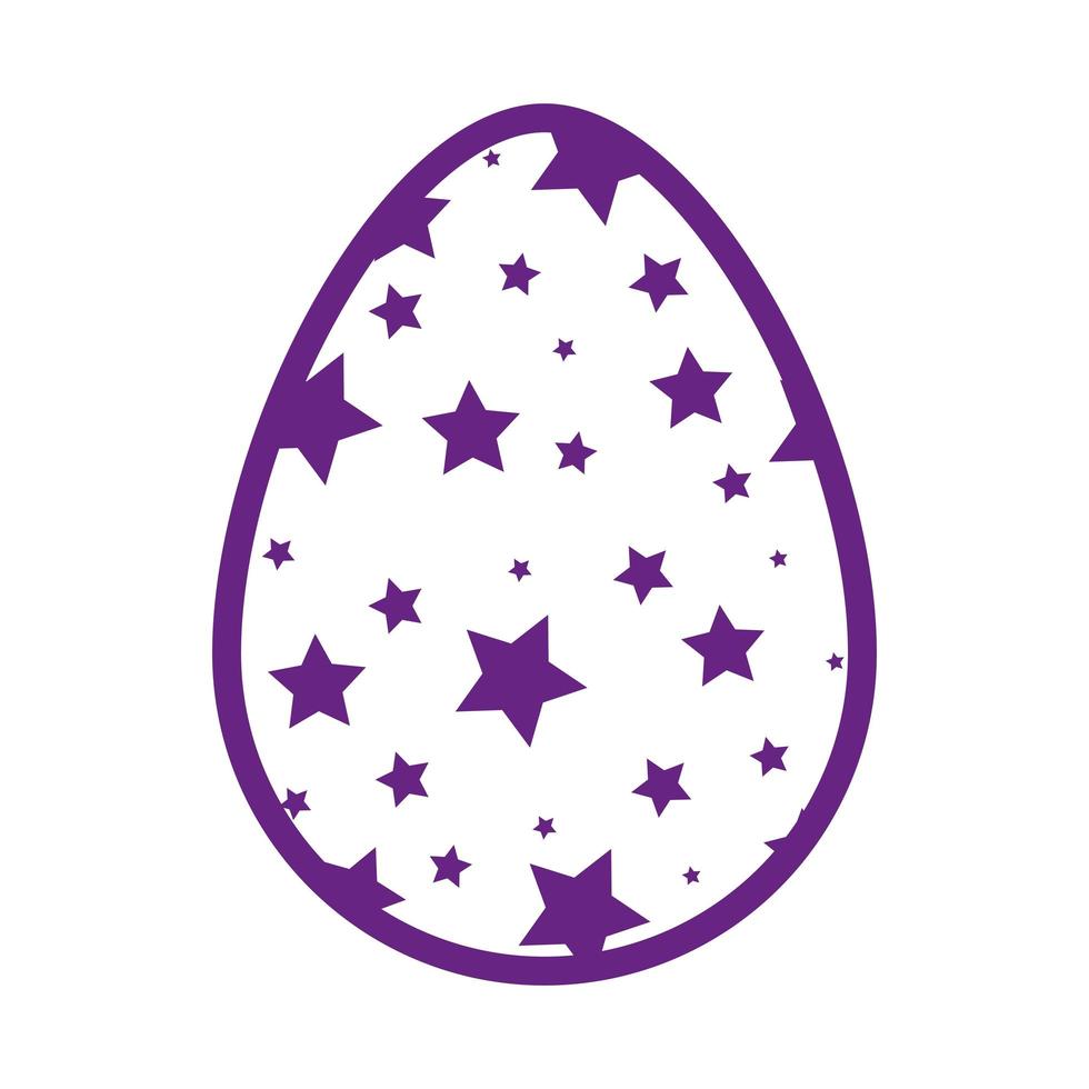 simpatico uovo pasquale decorato con stelle vettore