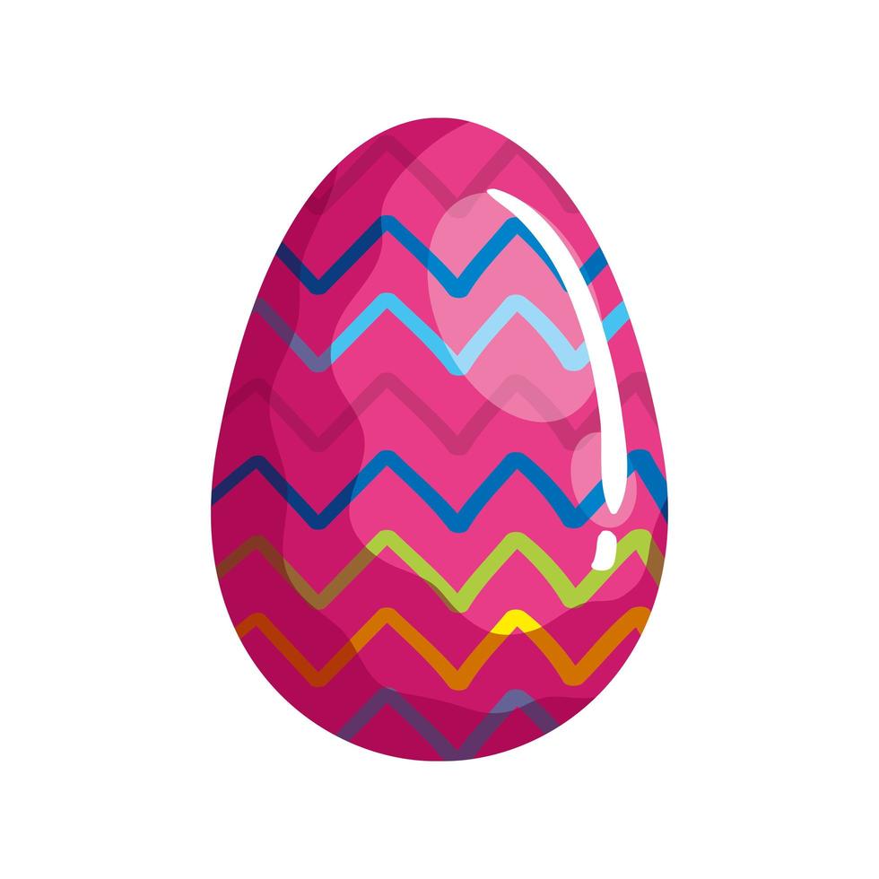 simpatico uovo pasquale decorato con linee geometriche vettore