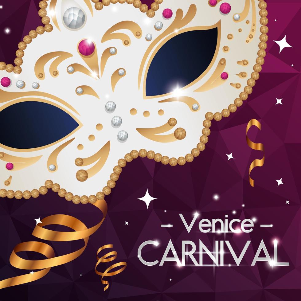 carnevale di venezia con maschera e addobbi vettore