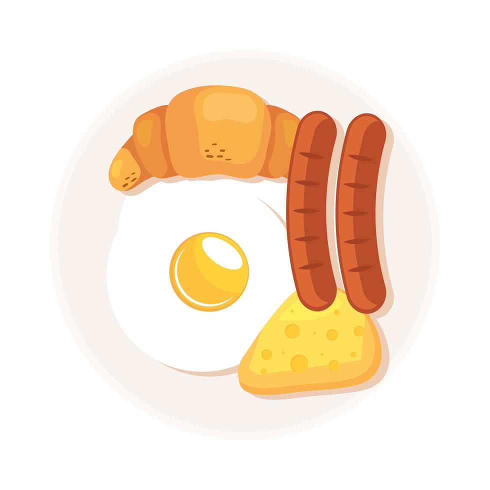 deliziosa colazione con uova fritte vettore