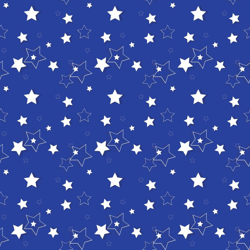 stelle bianche su sfondo blu. modello senza soluzione di continuità. illustrazione vettoriale