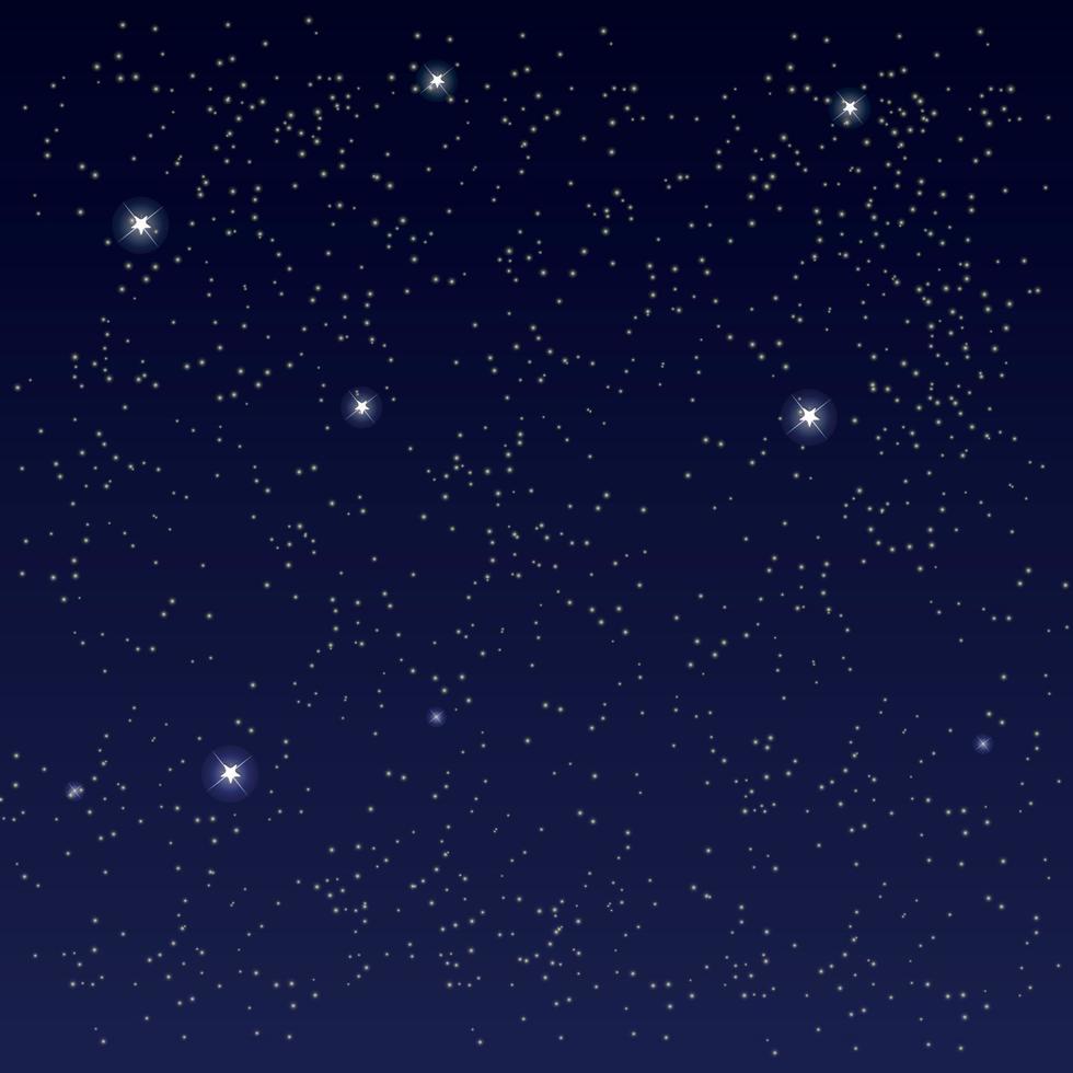 spazio. cielo stellato con la luna. illustrazione vettoriale. vettore