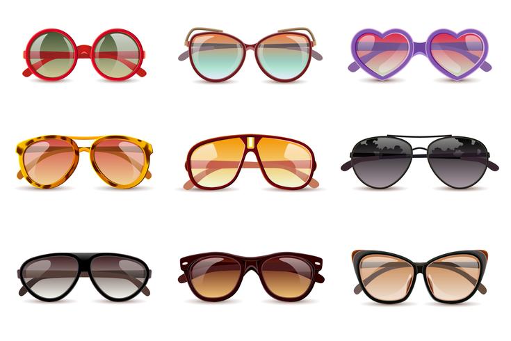 Set realistico occhiali da sole vettore