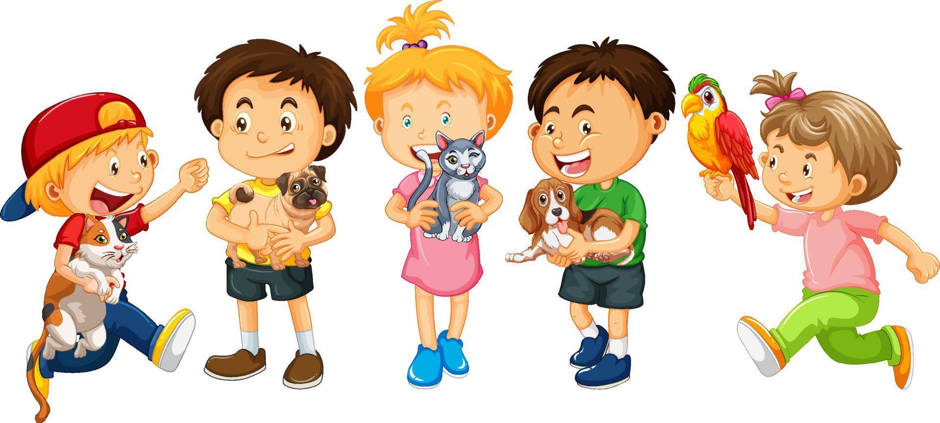 gruppo di bambini personaggio dei cartoni animati vettore