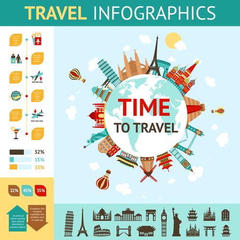 Set di infografica di viaggio vettore