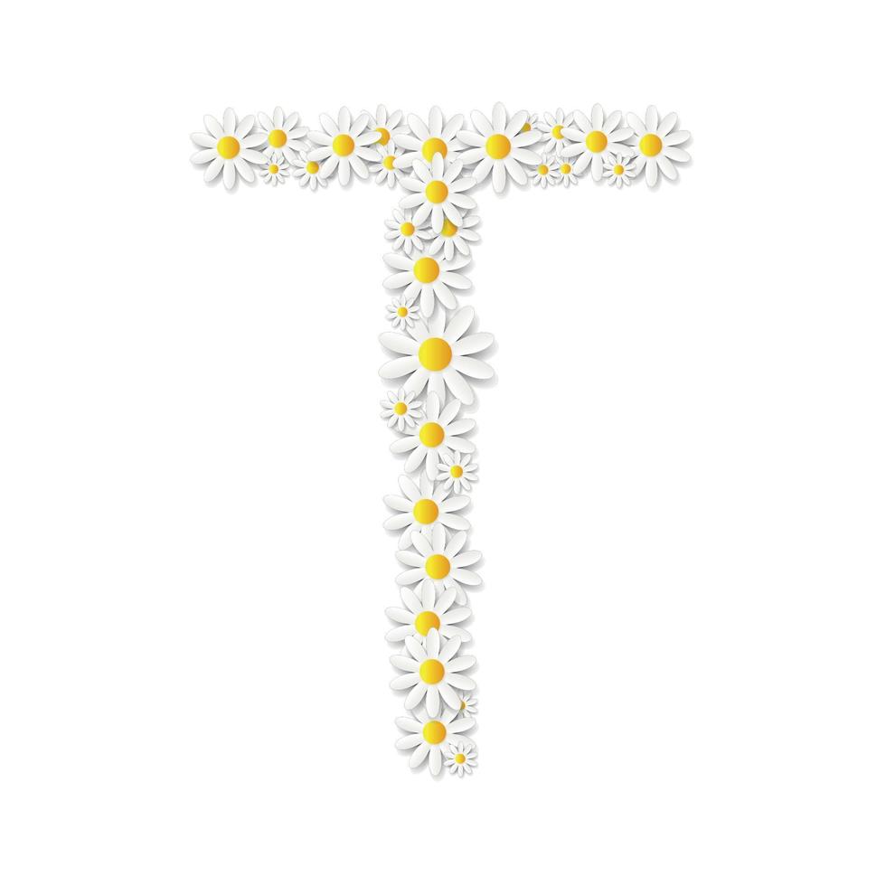 flora margherita design alfabeto illustrazione vettoriale