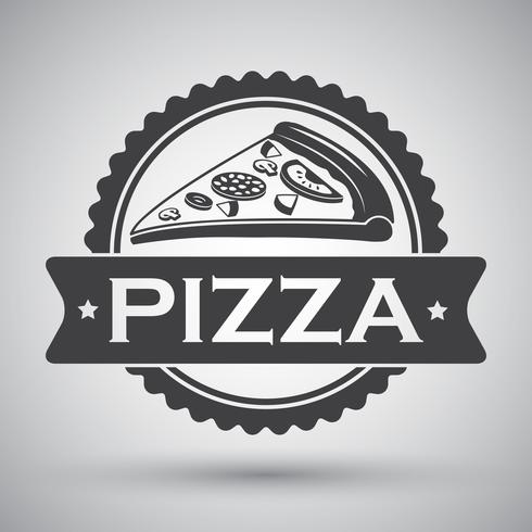 Emblema di fetta di pizza vettore