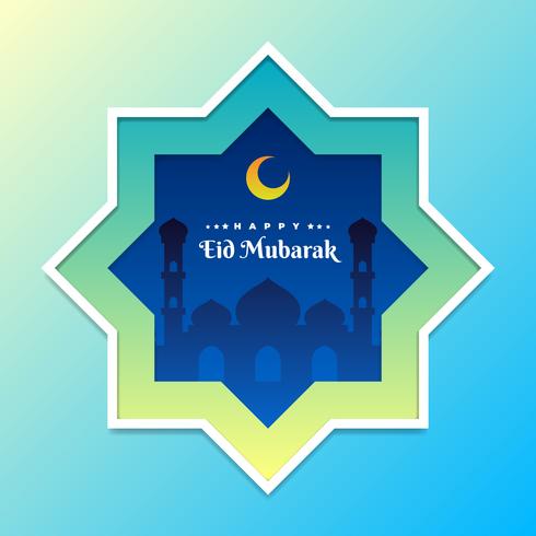 Eid Mubarak Islamic Minimal Design Design Template vettore