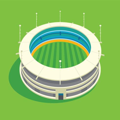 Illustrazione dello stadio 3D di cricket vettore