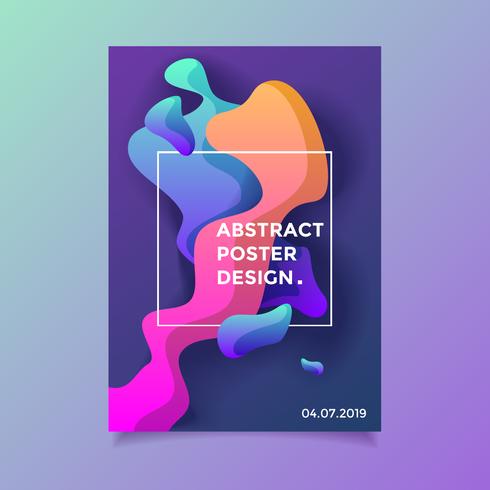 Liquid Abstract Poster Design vettore