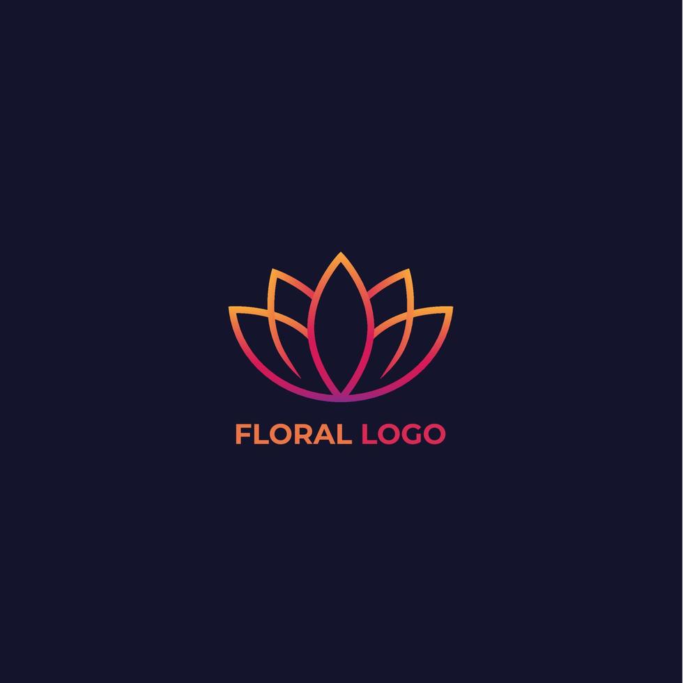 logo floreale vettoriale di loto