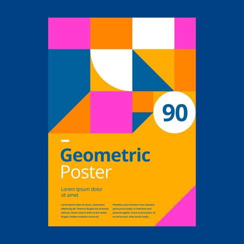 Geometric Poster Design Template Giallo vettore