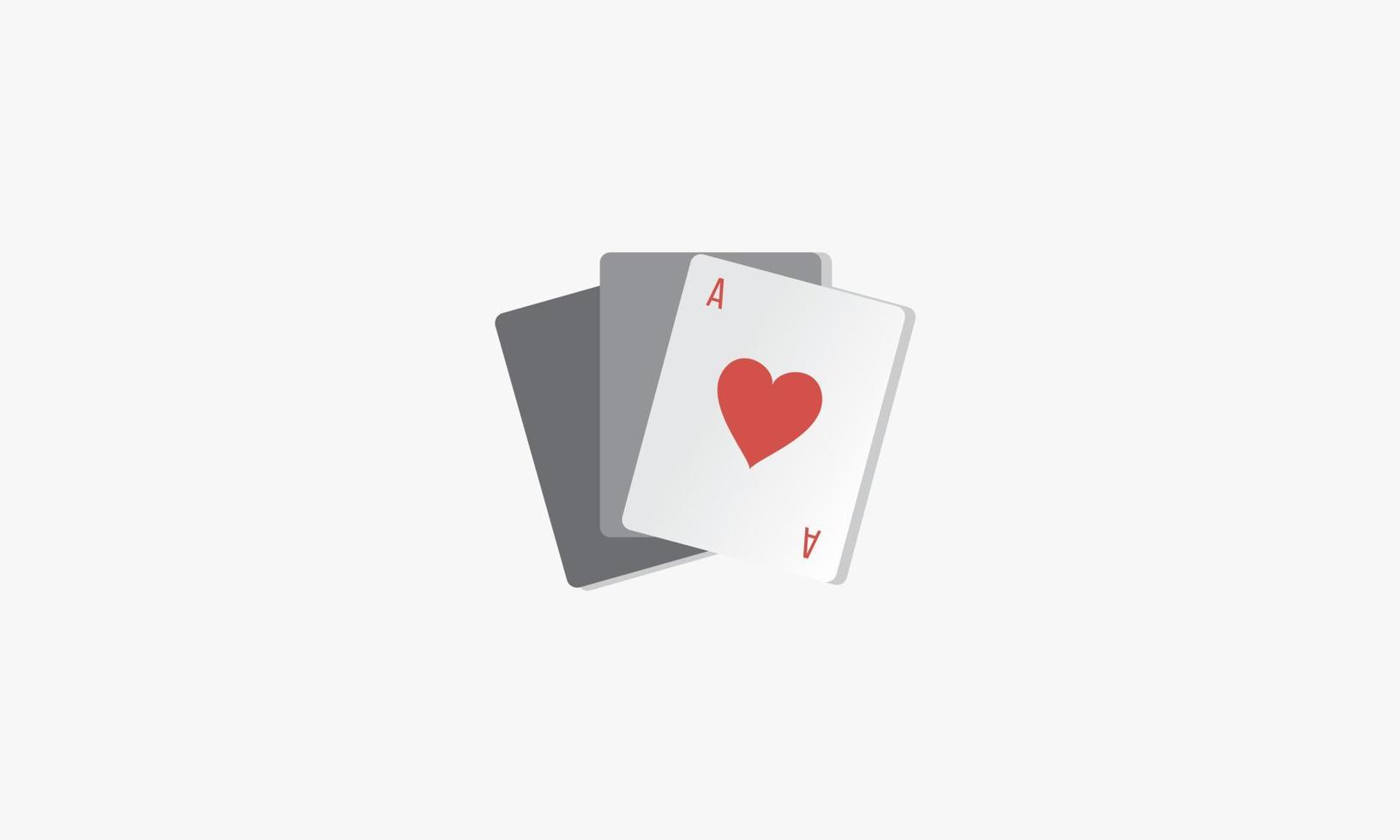 icona della carta da gioco. asso cuori carte da gioco illustrazione vettoriale. vettore