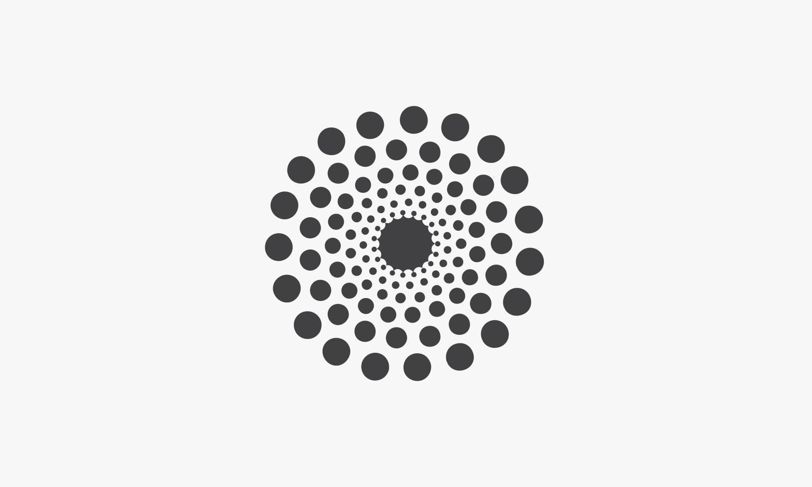 illustrazione vettoriale punteggiata a spirale su sfondo bianco. icona creativa.