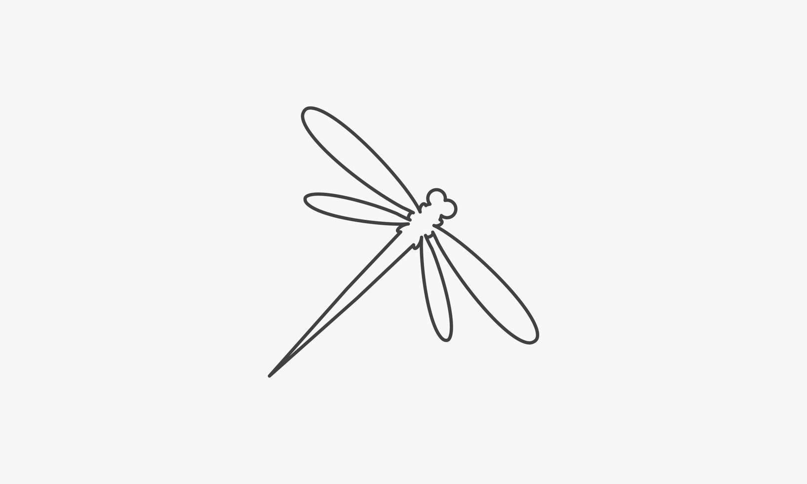 linea icona libellula isolato su sfondo bianco. vettore