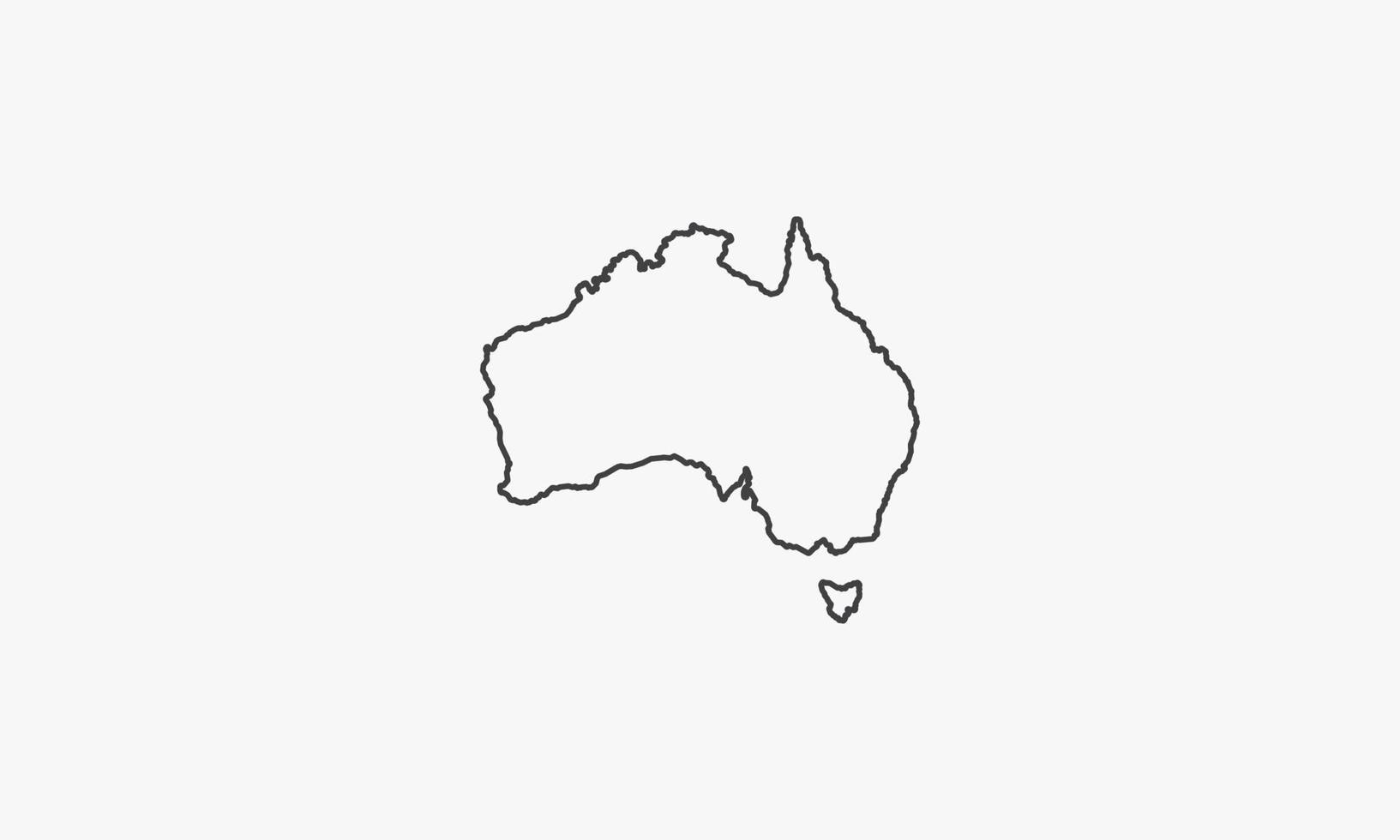 linea icona australia mappa su sfondo bianco. vettore