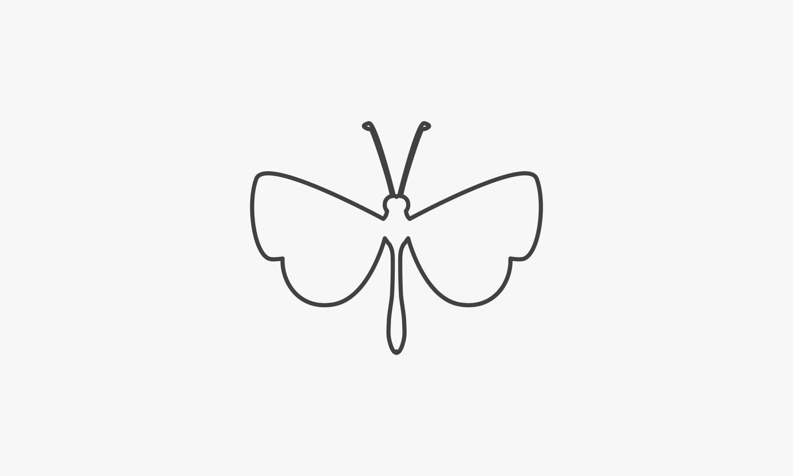 linea icona farfalla isolata su priorità bassa bianca. vettore